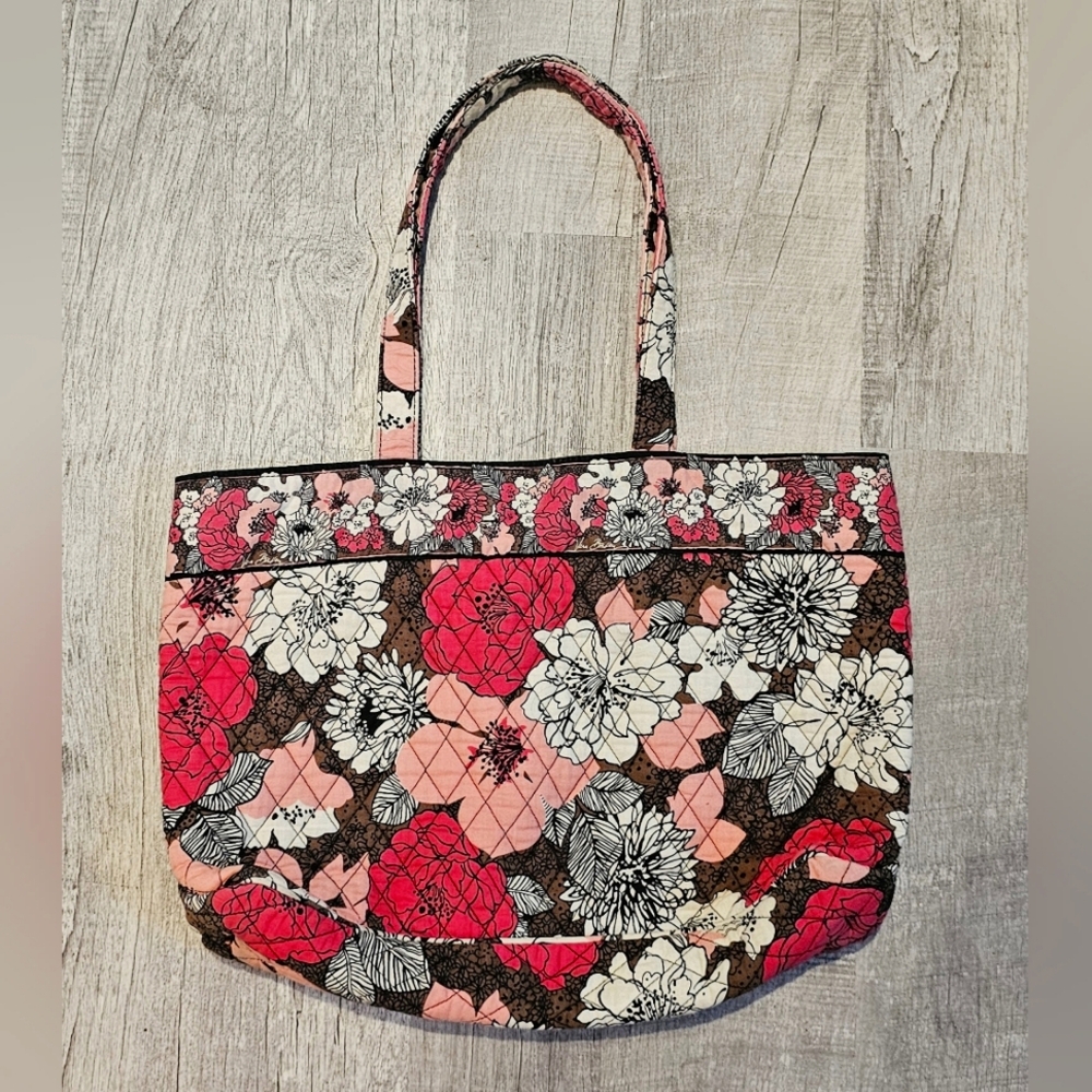Vera Bradley Mocha Rouge East West Pattern Tote Bag *Retired Pattern*